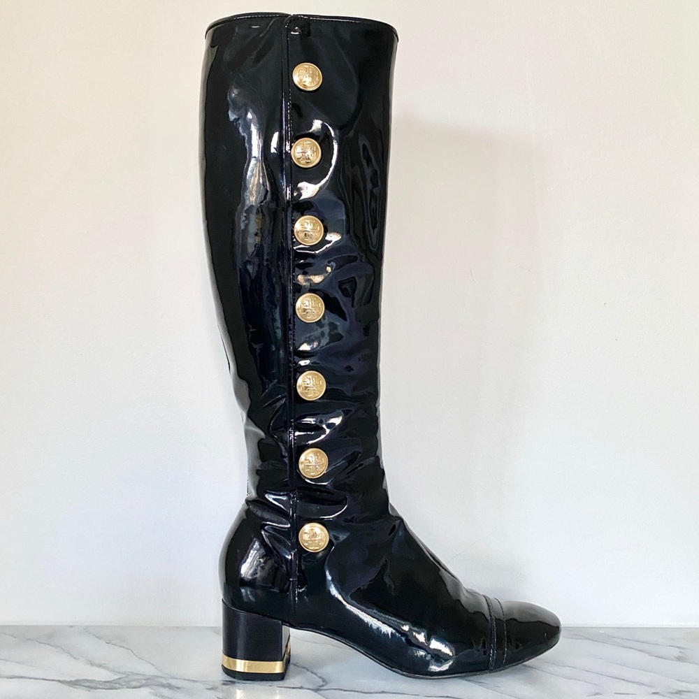 SOLD TORY BURCH Knee High Patent Leather Boots 5.5